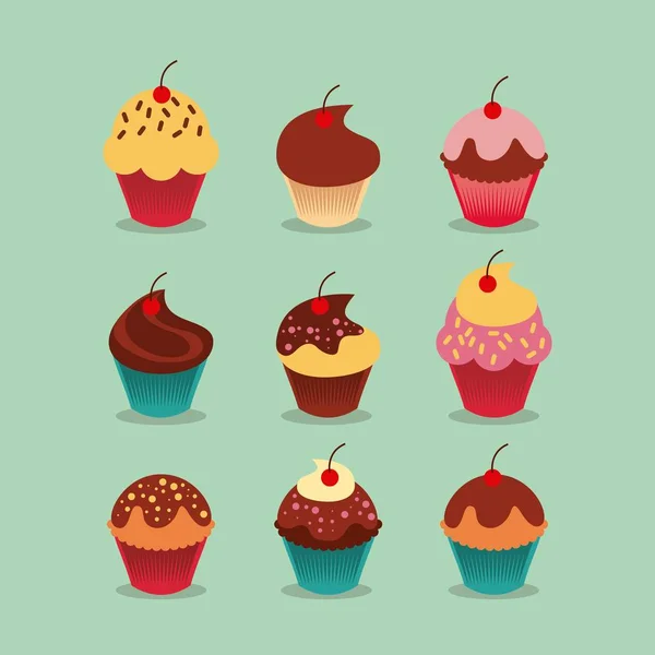 Süßes Cupcake-Design — Stockvektor