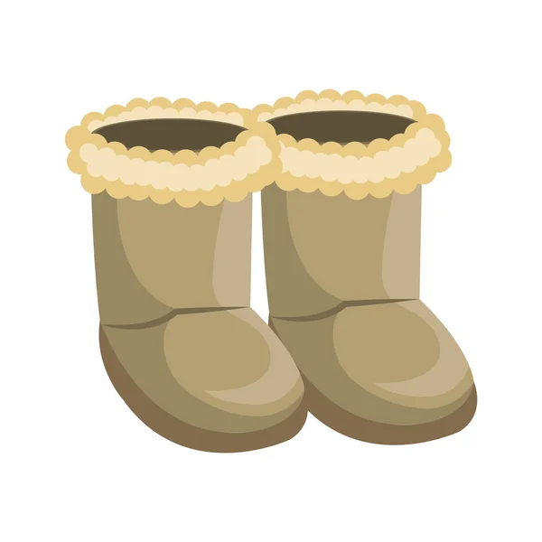 Winter boots shoes icon — Stock Vector
