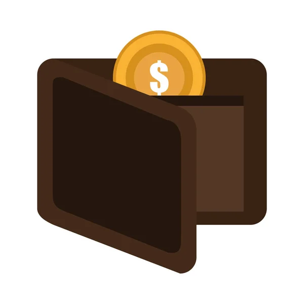 Dinheiro da carteira ícone isolado — Vetor de Stock