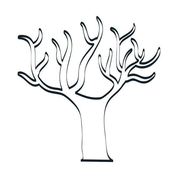 Drzewo roślina jesień linii ikona — Wektor stockowy