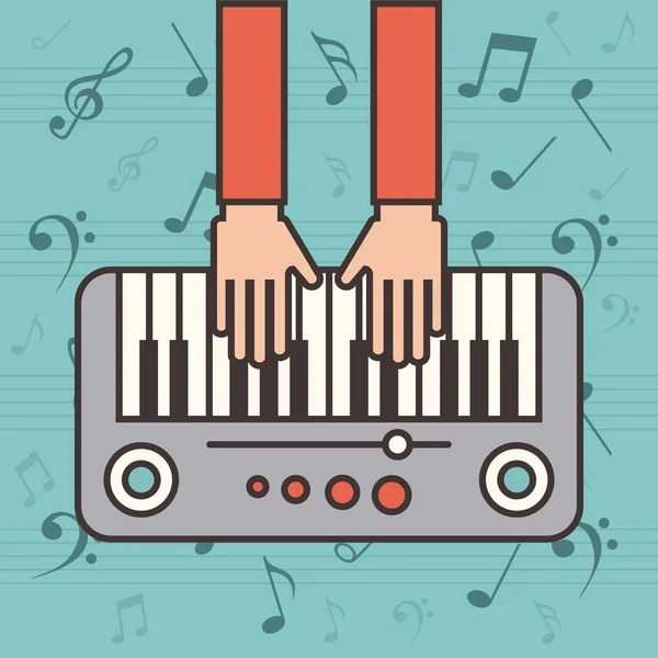 Ikone des Klaviers — Stockvektor