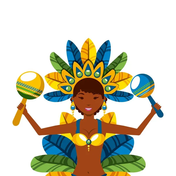 Icône danseuse brésilienne — Image vectorielle