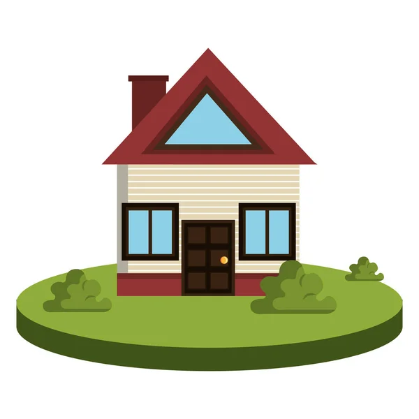 Beautiful house exterior icon — Stock Vector