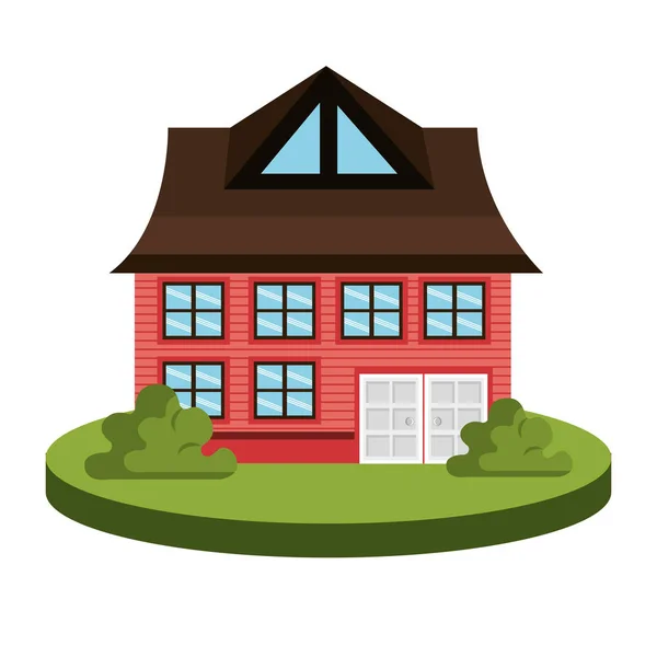 Beautiful house exterior icon — Stock Vector