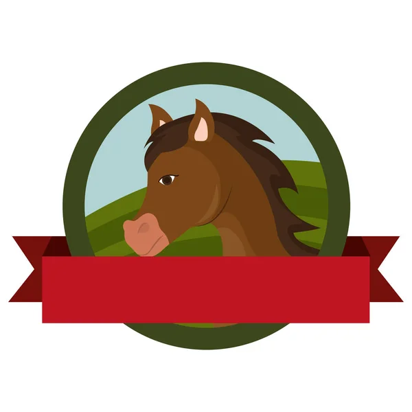 Djurfarmen emblem med band — Stock vektor