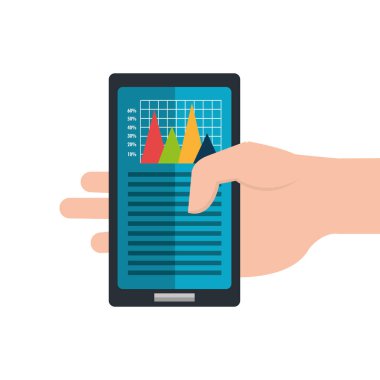 el smartphone aygıtı izole simgesi ile insan
