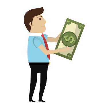 para simgesi ile işadamı karakter avatar