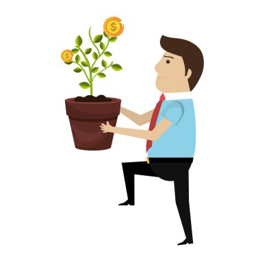 para simgesi ile işadamı karakter avatar