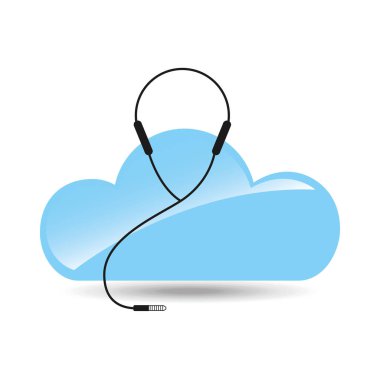 müzik konsepti kulaklık bulut