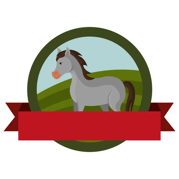 Emblem der Tierfarm mit Schleife — Stockvektor