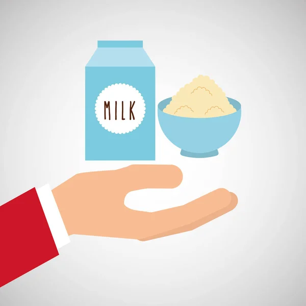 Pekárna vaření ruku mléka hrnek mouky — Stockový vektor