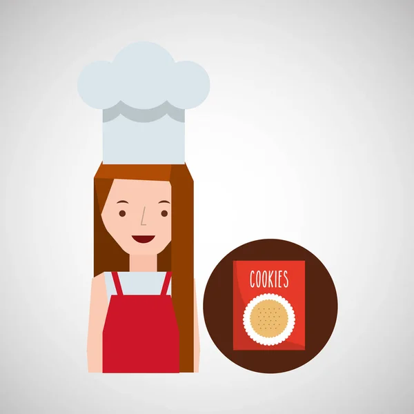 Cooker girl cookie mix — Stock Vector