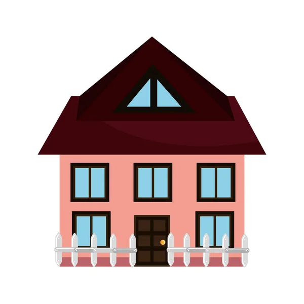 Beautiful house exterior icon — Stock Vector