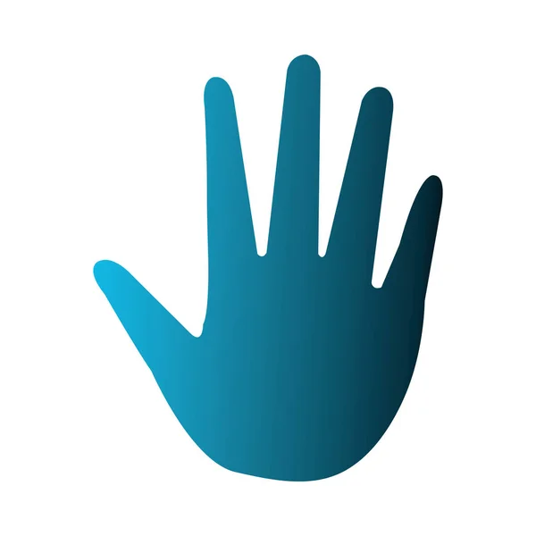 Hand menschliche Silhouette Farben Gemeinschaft Symbol — Stockvektor
