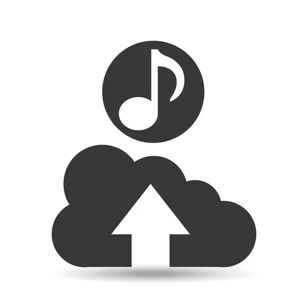 Musik aus der Wolke hochladen — Stockvektor