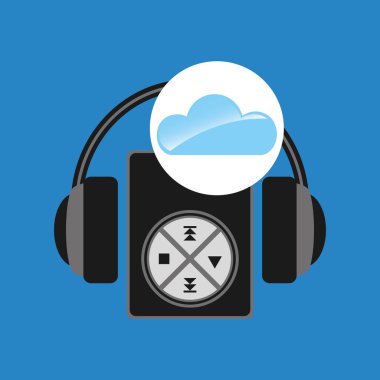 müzik konsepti mp3 kulaklık bulut