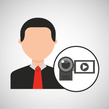 karakter adam dijital video kamera medya