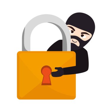 hırsız simgesiyle asma kilit