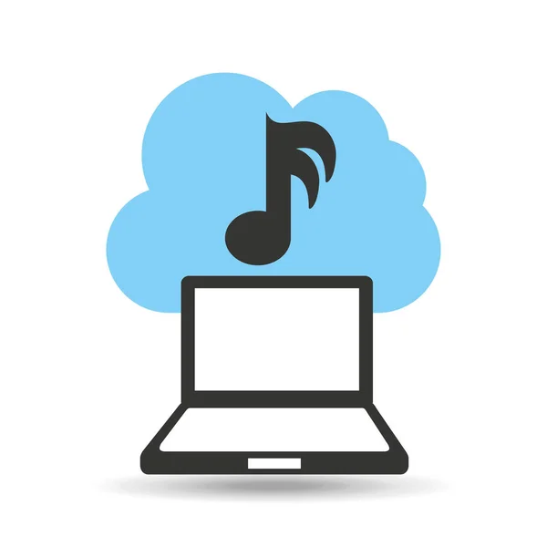 Teknologi musik cloud note ikon – Stock-vektor