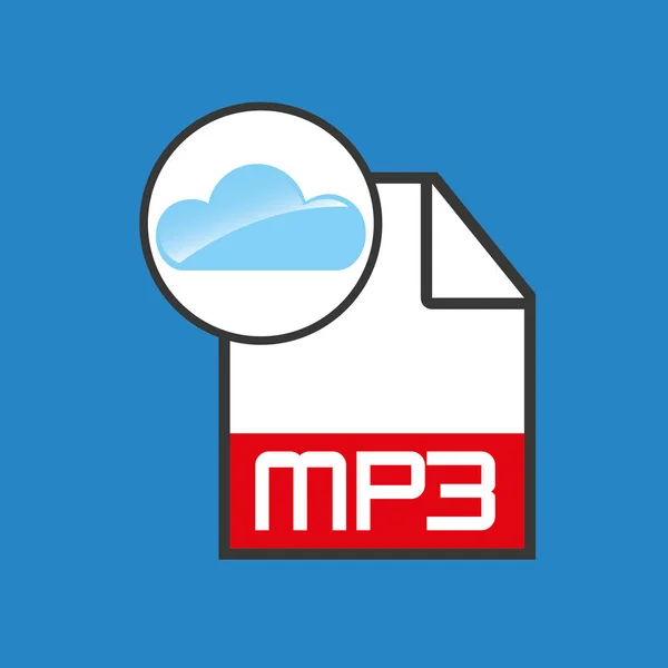 Cloud μουσικής έννοια αρχείο mp3 — Διανυσματικό Αρχείο