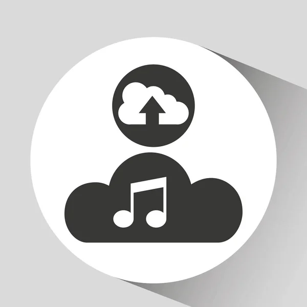 Upload cloud sound music — Stock Vector