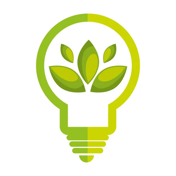 電球のエネルギーを葉の生態 — ストックベクタ