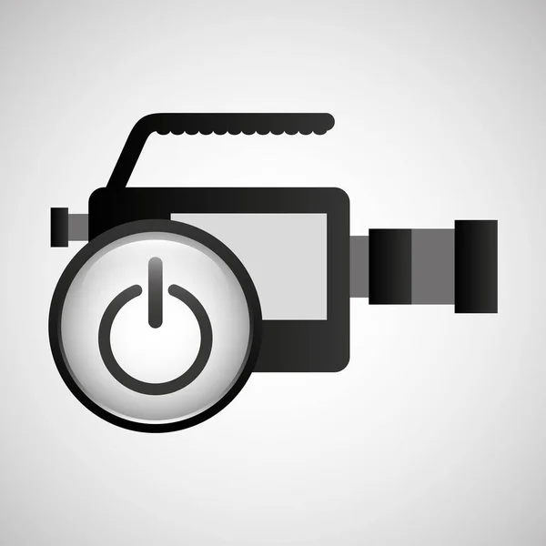 Video production concept power button graphic — Stock Vector
