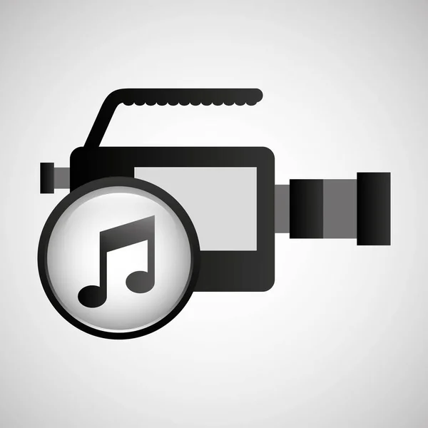 Video produzione concetto musica pulsante — Vettoriale Stock