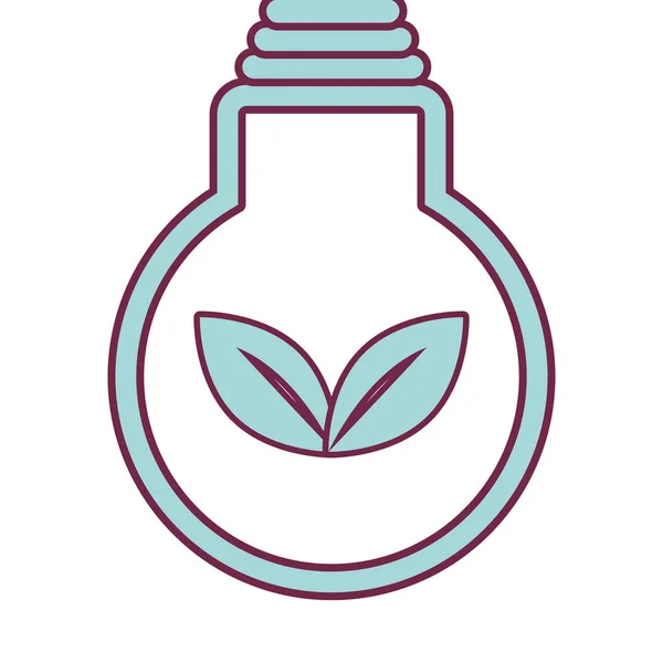 Énergie des ampoules avec écologie des feuilles — Image vectorielle