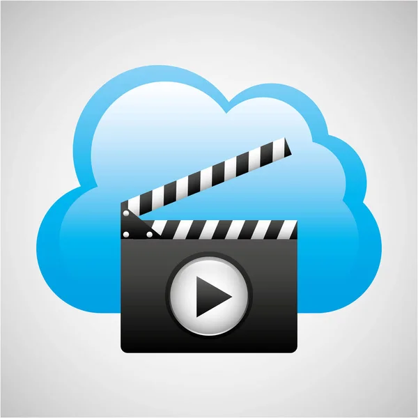 Nube de medios de película clapper — Vector de stock