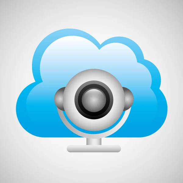 Cloud computing di mezzi della macchina fotografica di web — Vettoriale Stock