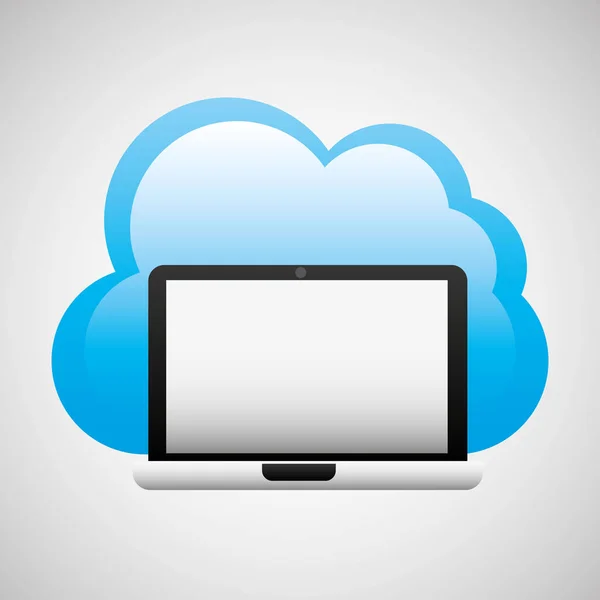 Cloud computing technológia digitális — Stock Vector