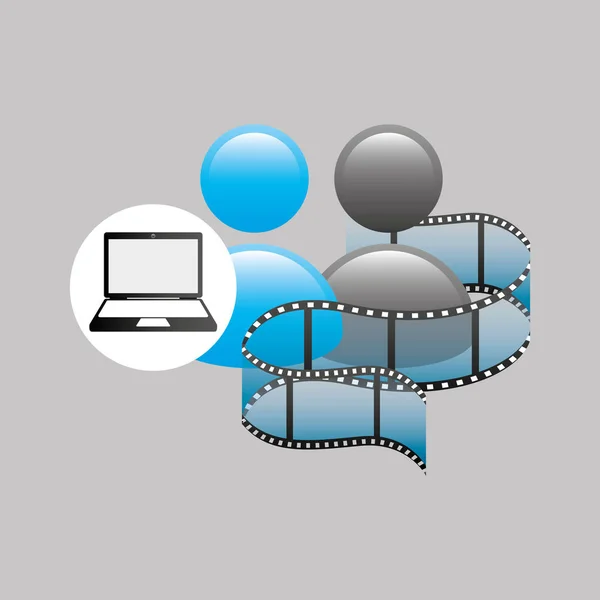 Film mit Laptop-Media-Player — Stockvektor