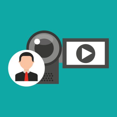 karakter adam dijital video kamera medya