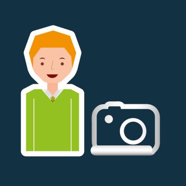 çizgi film kamera fotoğraf adam tasarımı