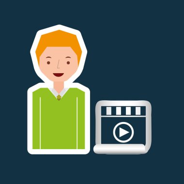 çizgi film video oynatıcı adam tasarım