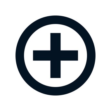 artı işareti sembol siluet izole simgesini