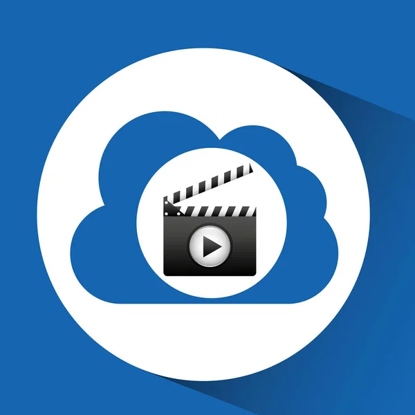 Cloud Computing Clapper Filmmedien — Stockvektor
