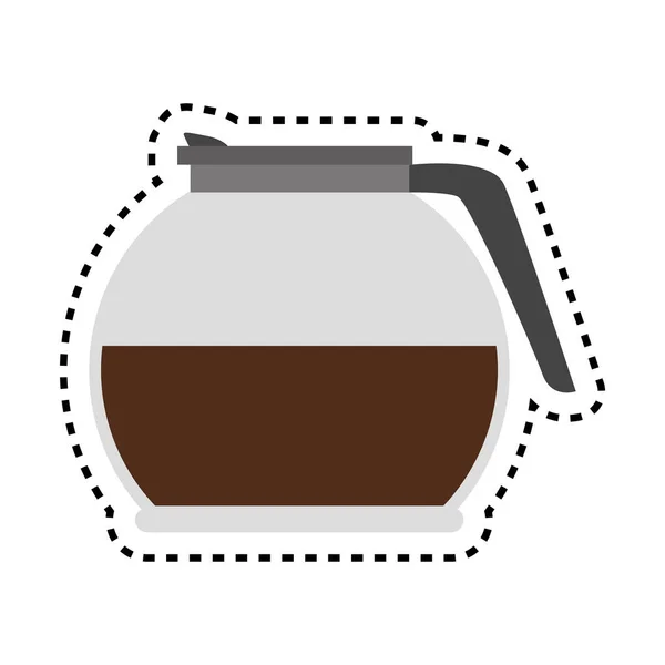 Deliziosa icona della teiera del caffè — Vettoriale Stock