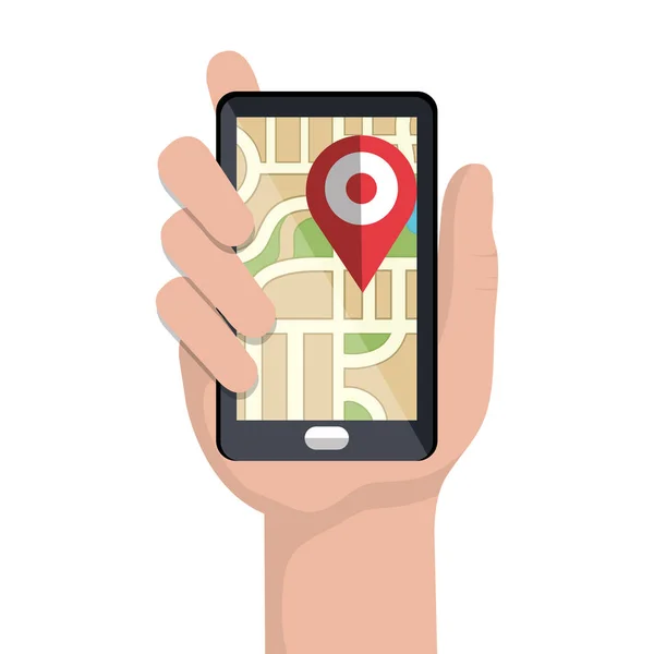 Smartphone avec service GPS — Image vectorielle