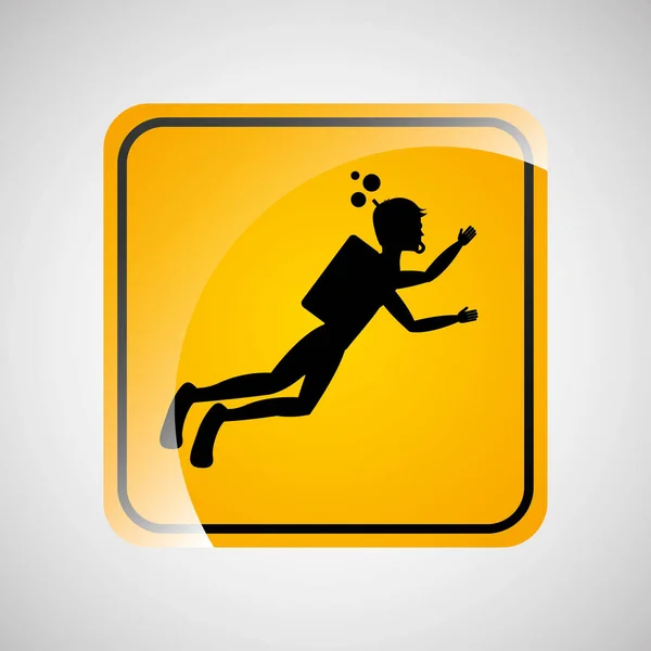 Diving person sign sport extreme design — Stock Vector