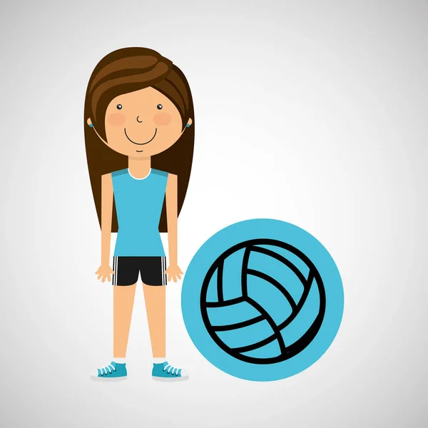 Atleta menina voleibol esporte estilo — Vetor de Stock