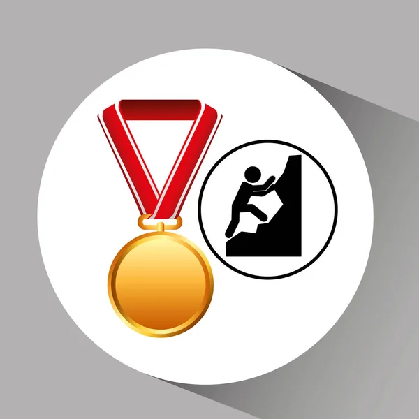 Horolezecké medaile sportovní extrémní grafiky — Stockový vektor
