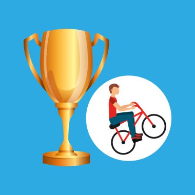 bisikletçi adam kupa spor tasarım