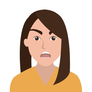 kadın karakter yüz ifadesi