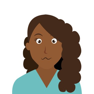 kadın karakter yüz ifadesi