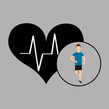 izleme kalp koşan spor adam