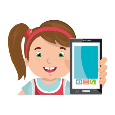 küçük bir çocukla online smartphone