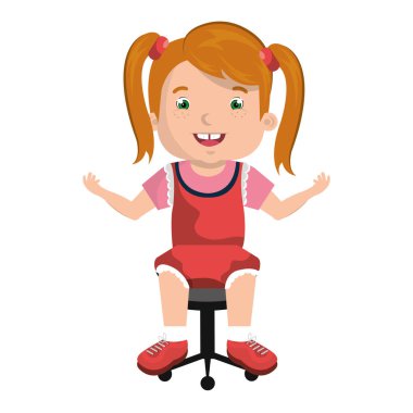 ofis koltuğu oturan küçük çocuk