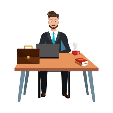 çalışma alanı'nda oturan iş kişi